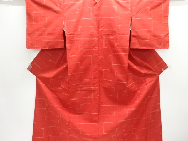 JAPANESE KIMONO / TSUMUGI / WOVEN GEOMETRIC